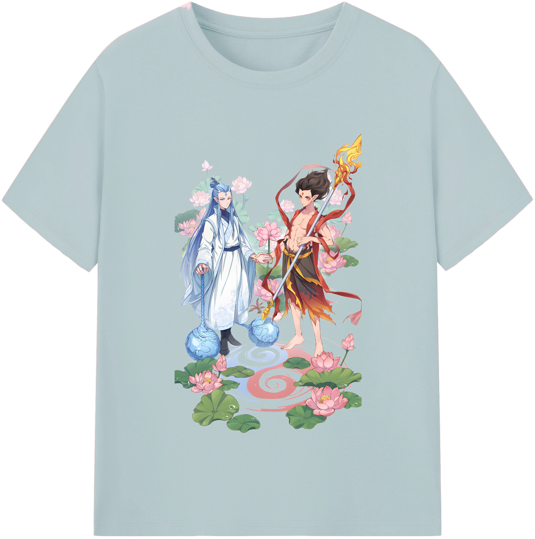 （画像用） Ne Zha 2 ナタ 魔童の大暴れ 綿100％半袖Tシャツ（フロントプリント）